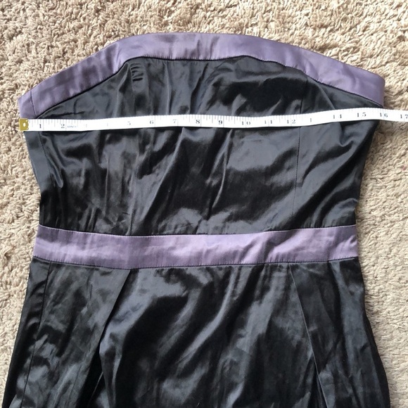 Grass Black Gray Satin Strapless Party Going Out Dress M - Picture 10 of 12